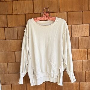 We The Free Cream Ribbed-Neck Sweatshirt